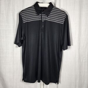 Men's Black Striped Polo Shirt